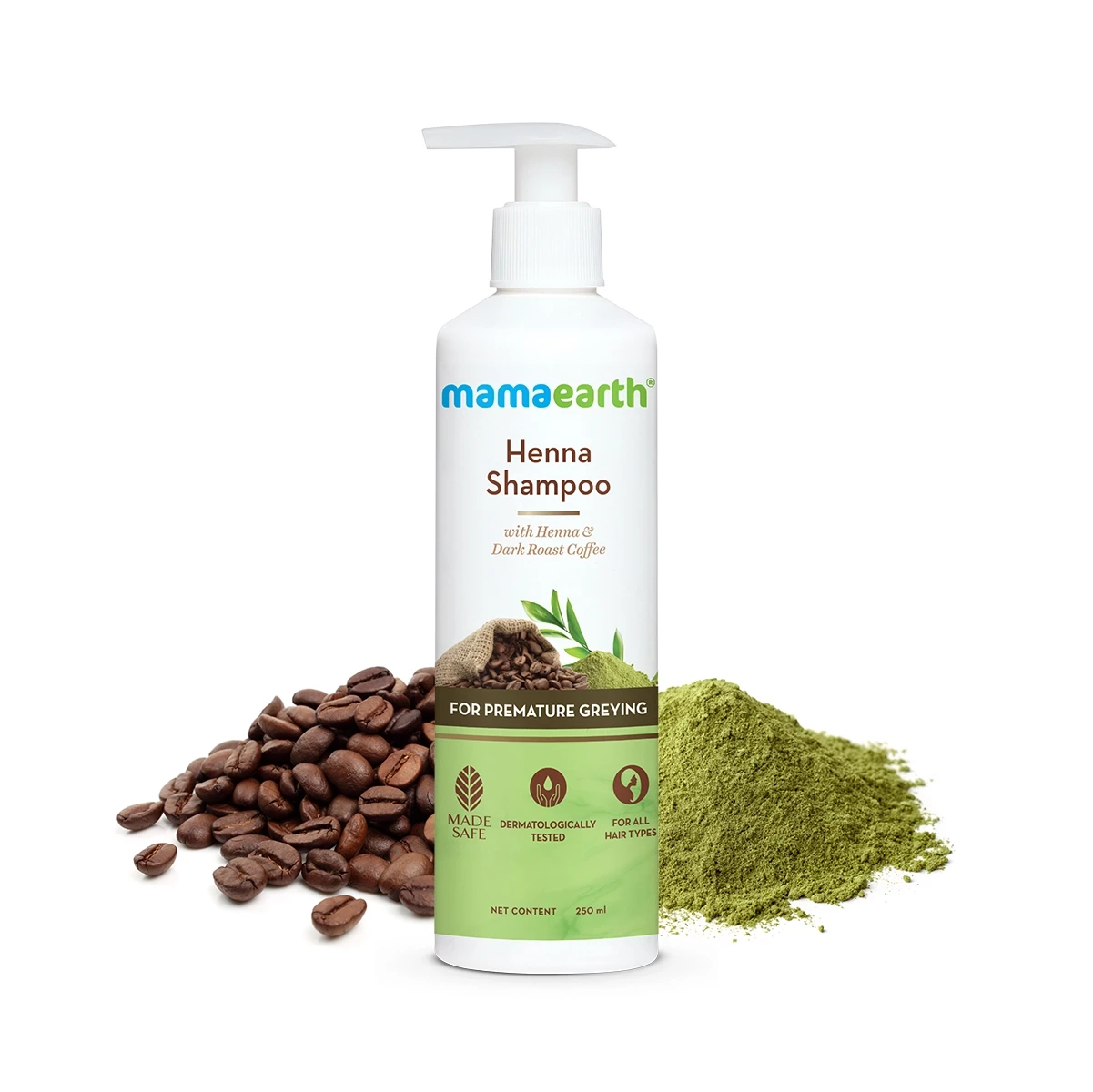Henna Shampoo with Henna and Deep Roast Coffee for Premature Greying, 250 ml-1.webp